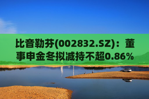 比音勒芬(002832.SZ)：董事申金冬拟减持不超0.86%股份