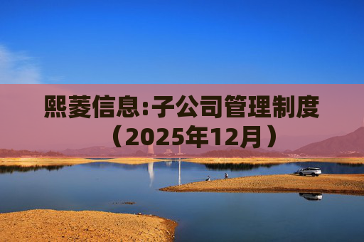 熙菱信息:子公司管理制度（2025年12月）