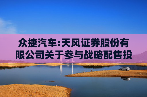 众捷汽车:天风证券股份有限公司关于参与战略配售投资者的专项核查报告  第1张