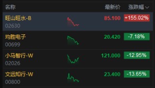 午评：港股恒指涨1.65% 科指跌2.04% 科网股普涨 有色金属板块强势 旺山旺水上市首日涨超155%