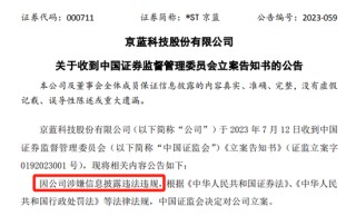 *ST京蓝因涉嫌信息披露违法违规被中国证监会立案