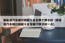 新能源汽车排行榜前十名车哪个牌子好（新能源汽车排行榜前十名车哪个牌子好一点）