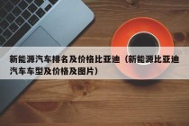 新能源汽车排名及价格比亚迪（新能源比亚迪汽车车型及价格及图片）
