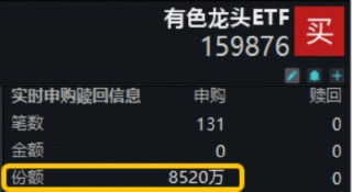锂矿股集体调整，盛新锂能等多股跌停！有色龙头ETF（159876）获资金净申购8520万份，近5日狂揽1.75亿元！
