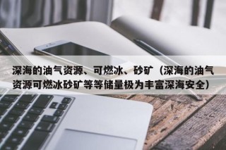 深海的油气资源、可燃冰、砂矿（深海的油气资源可燃冰砂矿等等储量极为丰富深海安全）