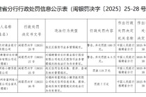 福建莆田农村商业银行被罚100万元：违反反假货币业务管理规定