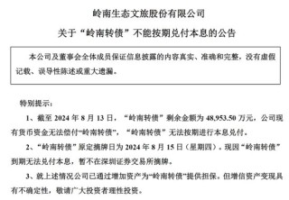 岭南股份3连跌停！突然公告：多笔债务逾期，流动资金紧张！2年多净亏28亿元，控股股东为地方国资