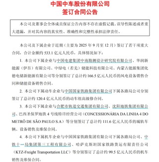 超500亿元！601766 再签大单