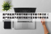国产新能源汽车排行榜前十名车哪个牌子好（国产新能源汽车排行榜前十名车哪个牌子好点）