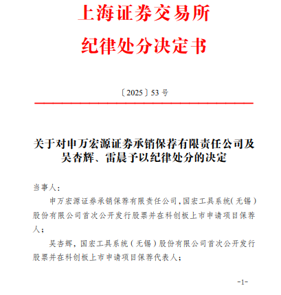 申报担责！申万宏源连收投行罚单  第1张