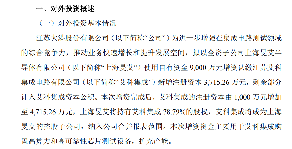 欲增资控股芯片测试公司 002077股价“抢跑”  第2张