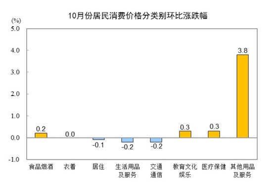 统计局：10月份CPI同比上涨0.2% PPI同比下降2.1%  第3张