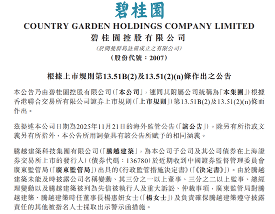 碧桂园突发：杨惠妍被警示！  第1张