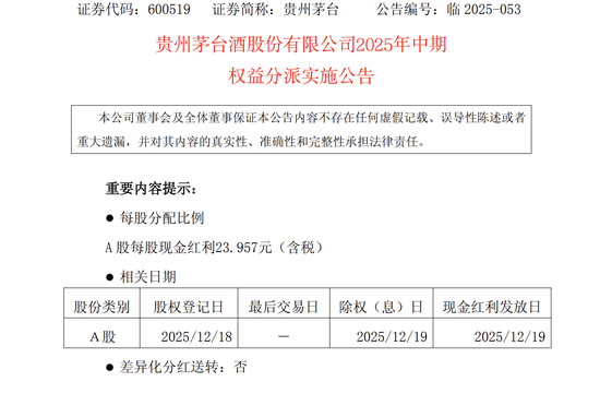 茅台、五粮液同日公布中期分红方案,合计派现超400亿元 第1张 茅台、五粮液同日公布中期分红方案,合计派现超400亿元 第1张