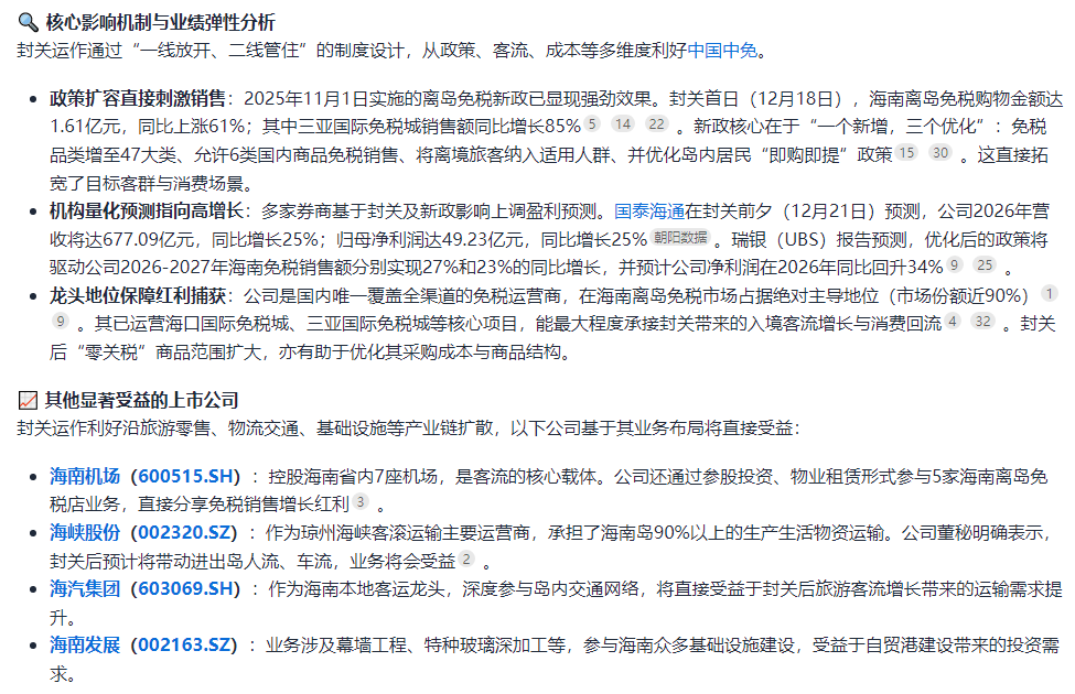 海南封关对中免业绩影响如何？我让AI算了笔账  第3张