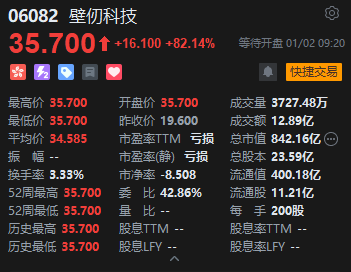 国内GPU龙头壁仞科技港股首日高开逾82%，一手赚3220港元  第2张